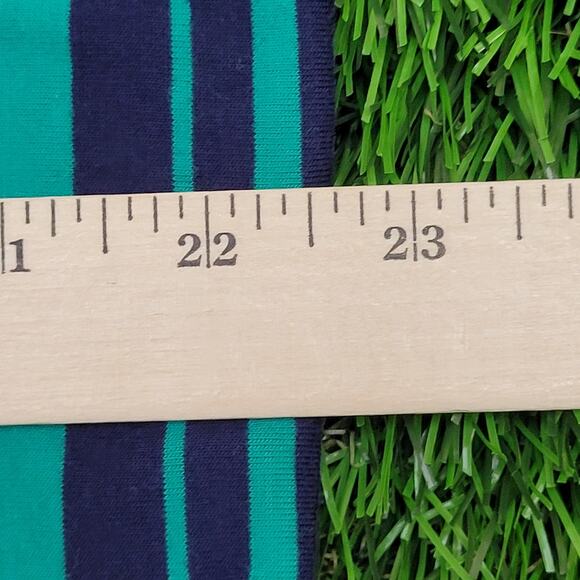 Vintage 90s Arnold-Palmer Stripes Polo Shirt Large 22x27 Blue Green - Picture 7 of 11